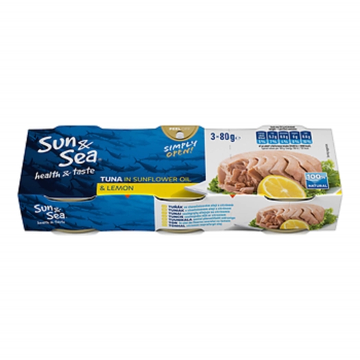 Tuniak v slnečnicovom oleji s citrónom 3x80 g