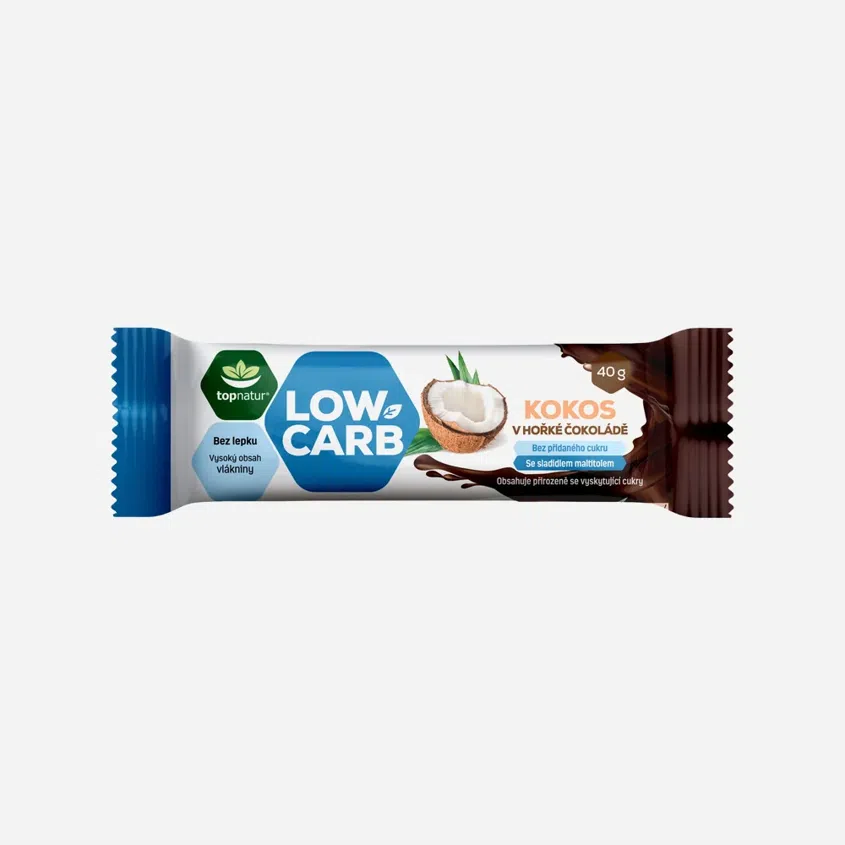 Tyčinka low carb kokos v horkej čokoláde