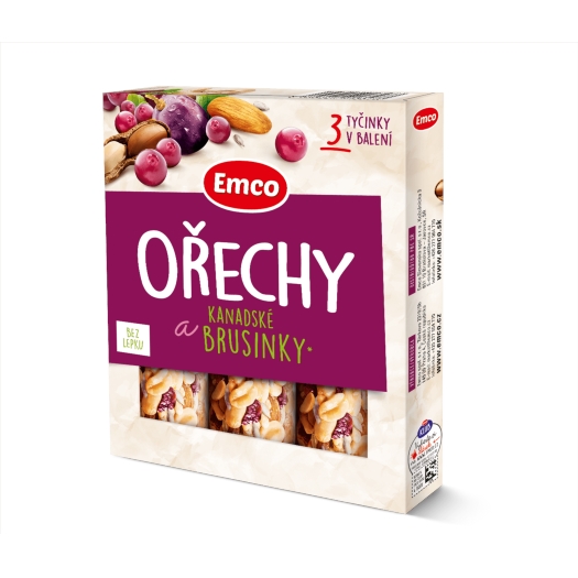 Tyčinka Orechy a brusnica 3x 35 g