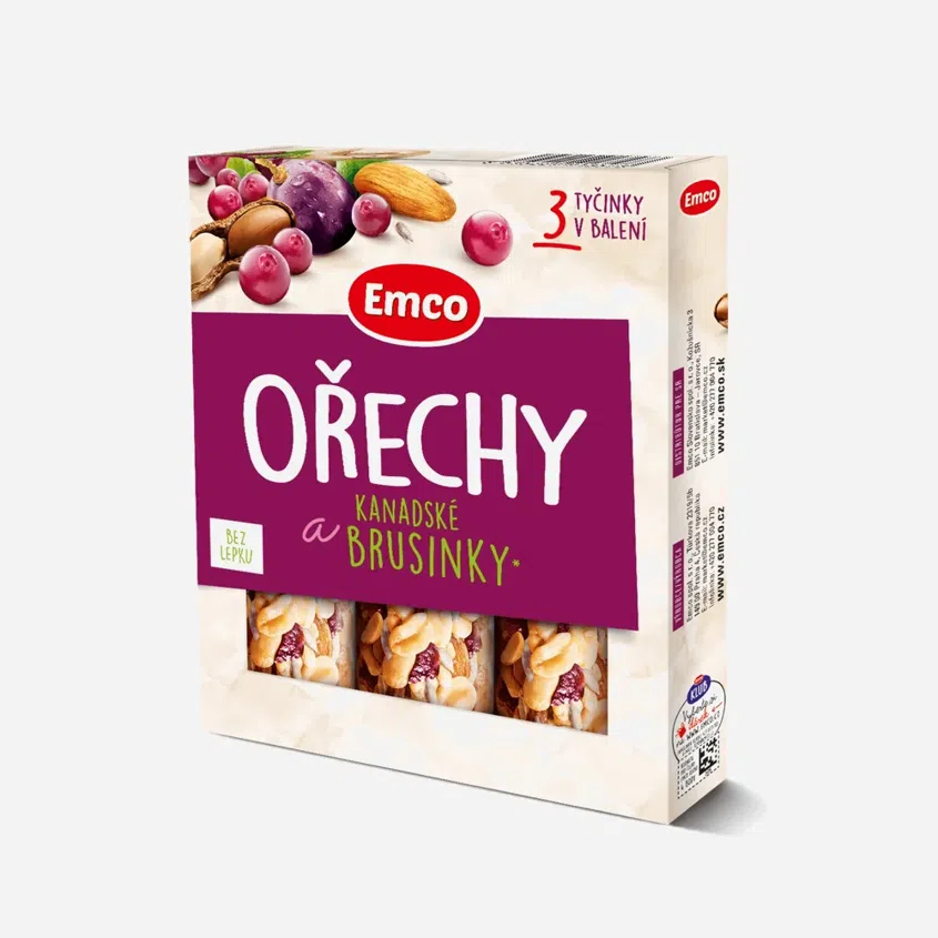Tyčinka Orechy a brusnica 3x 35 g