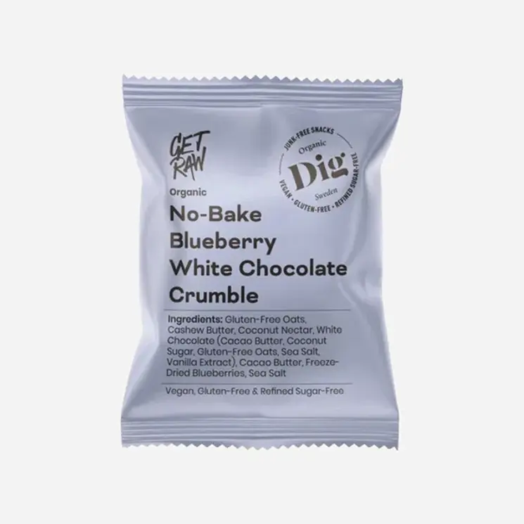 Tyčinka ovsená nepečená s bielou čokoládou a čučoriedkami BIO