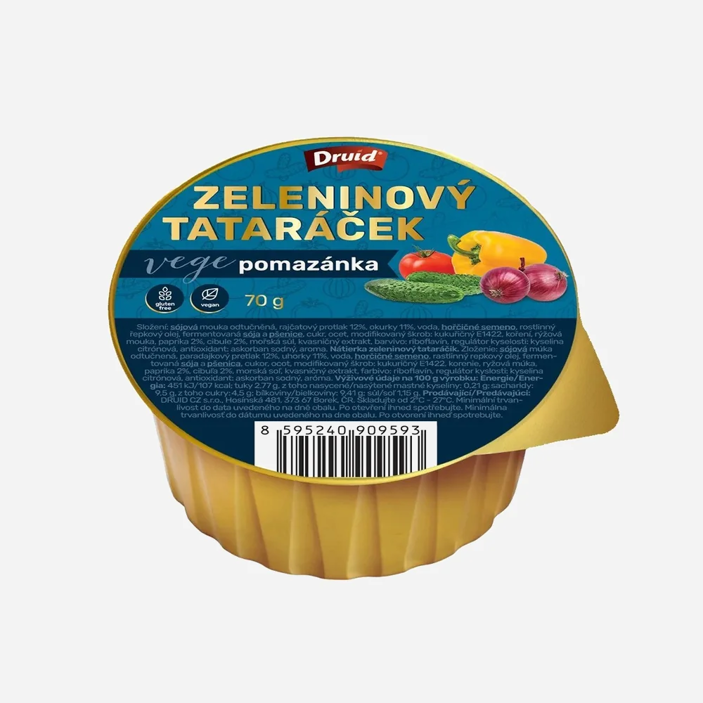Vegánska nátierka zeleninový tataráčik