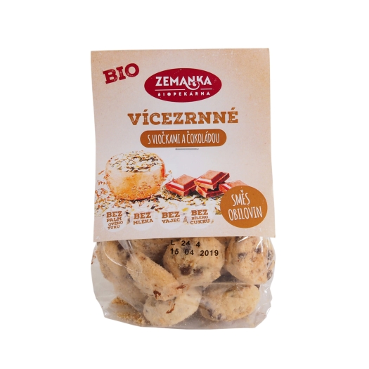 Viaczrnné sušienky s vločkami a čokoládou BIO