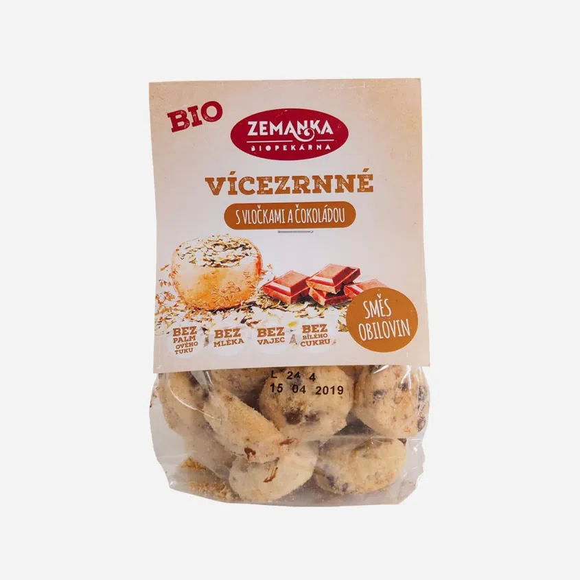 Viaczrnné sušienky s vločkami a čokoládou BIO