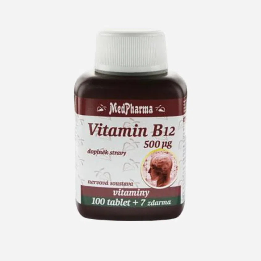 Vitamín B12 (kyanokobalamín) 50 mikrogramov 107 tab