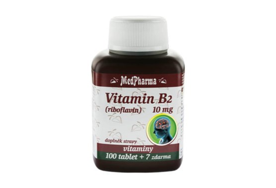Vitamín B2 (riboflavín) 10 mg 107 tab