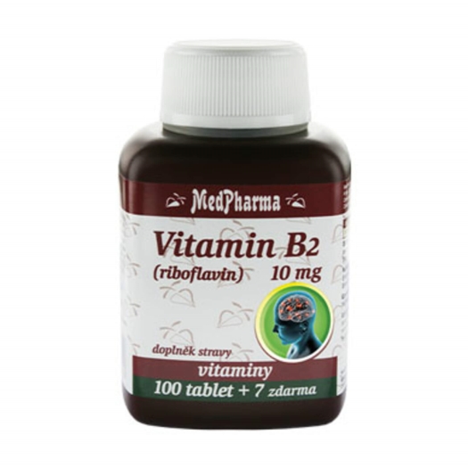 Vitamín B2 (riboflavín) 10 mg 107 tab