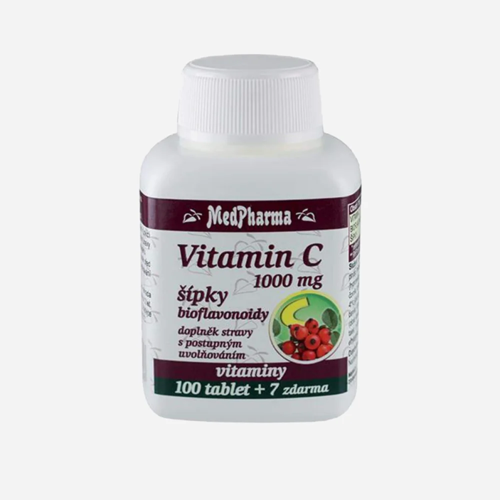 Vitamín C 1000 mg so šípkami, predĺžený účinok 107 tabliet
