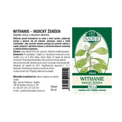 Withania-indický ženšen tinktúra z púčikov