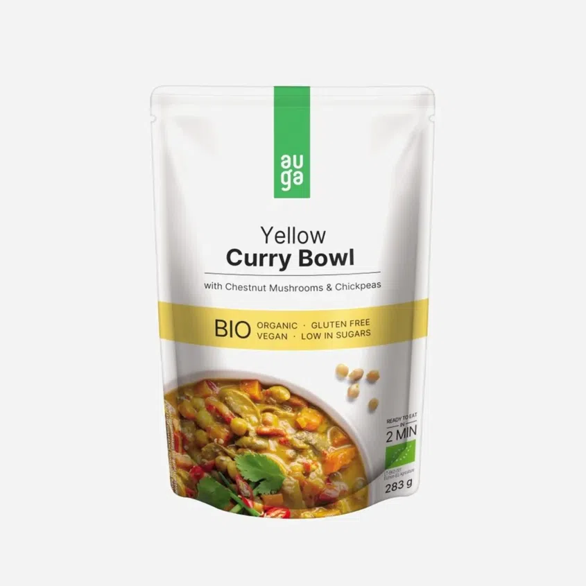 Yellow curry bowl – so žltým karí korením, hubami a cícerom BIO