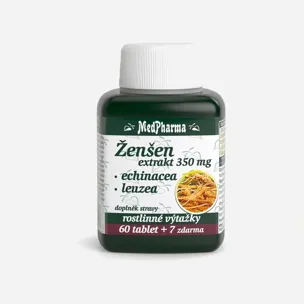 Ženšen 350 mg + echinacea + leuzea 67 tablet