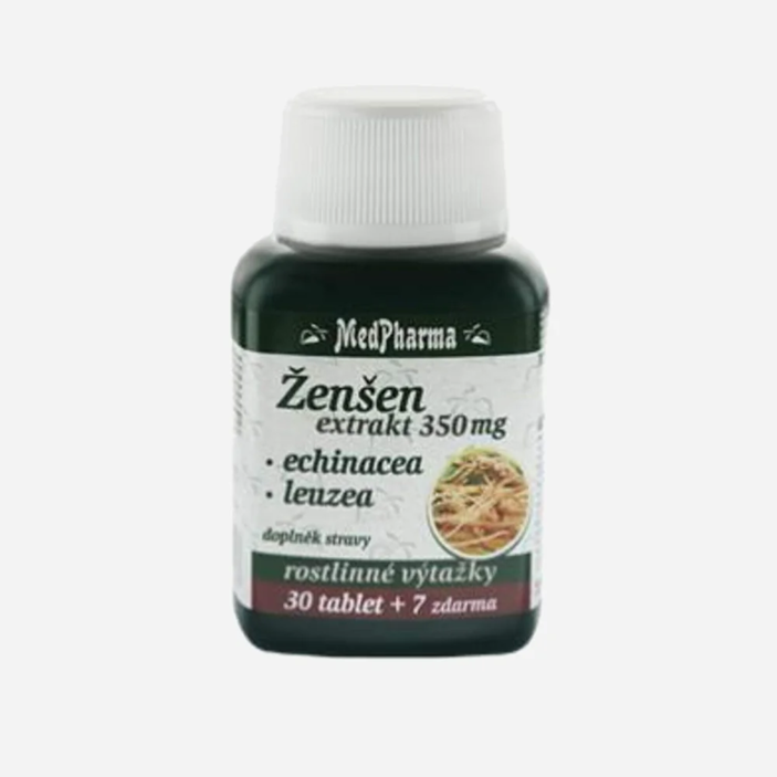 Ženšen 350 mg + echinacea + leuzea 67 tablet