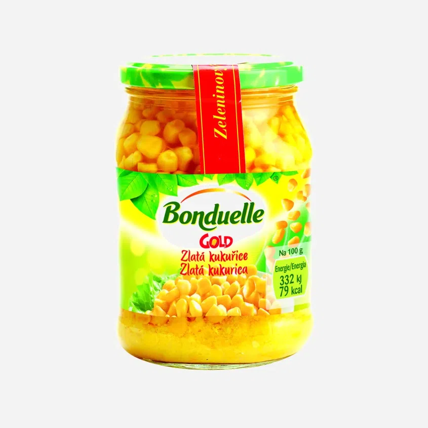 Zlatá kukurica v skle