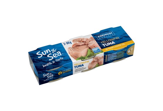 Žltopltvý tuniak v slnečnicovom oleji 3 x 80 g